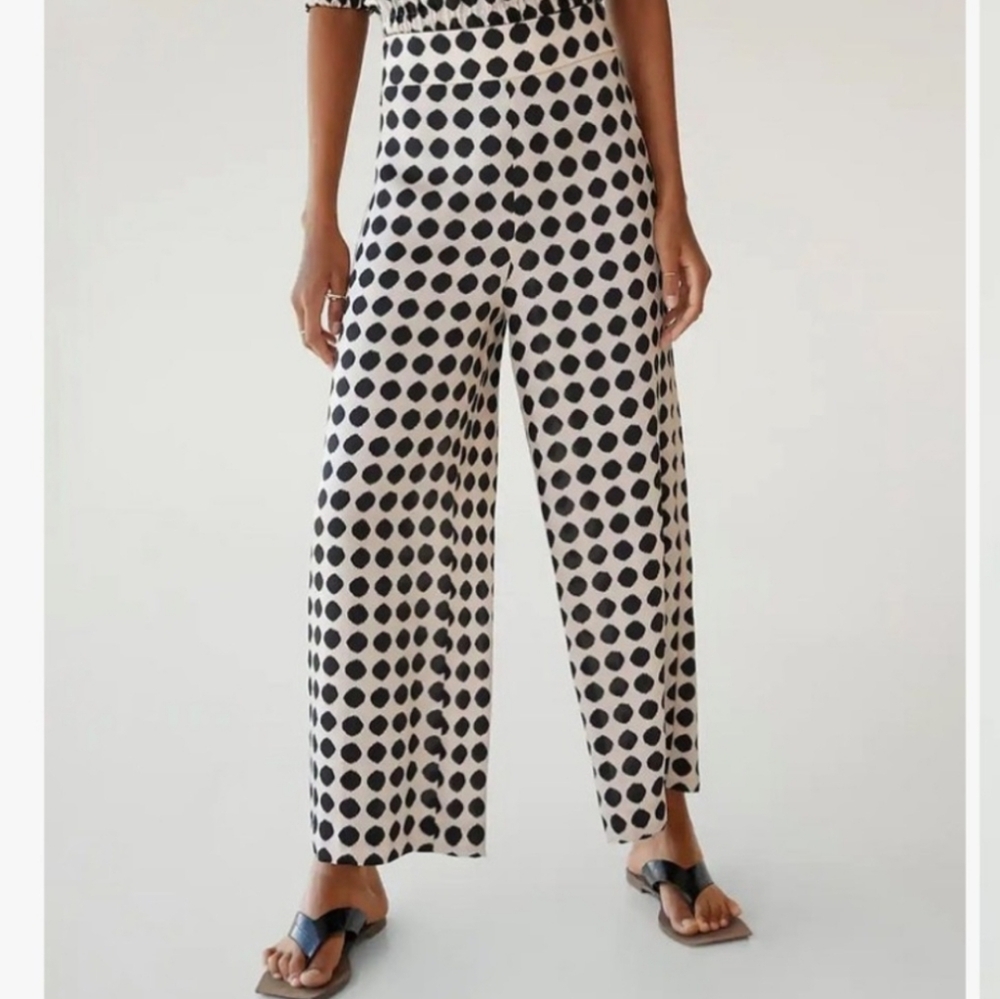 Charlies Monochrome Polka Dot Wide-Leg Pants